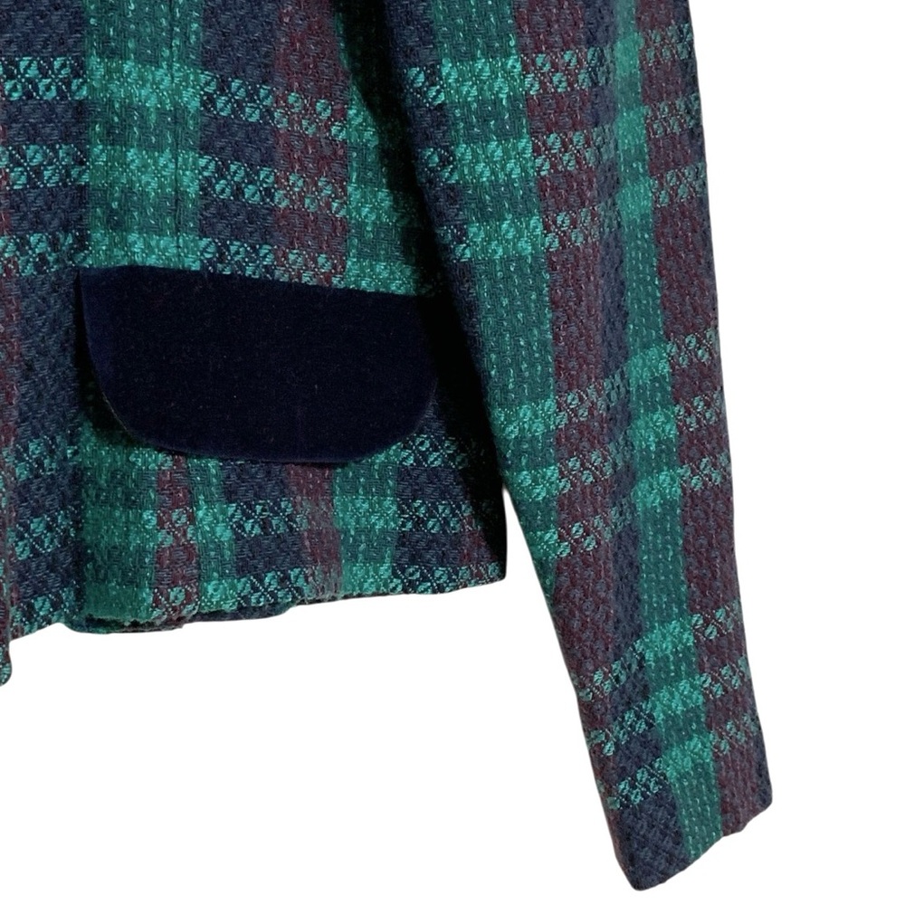 Vintage 80’s Handmade Plaid Tailored Cropped Jacket & A-Line Midi Skirt Set - Picture 7 of 16